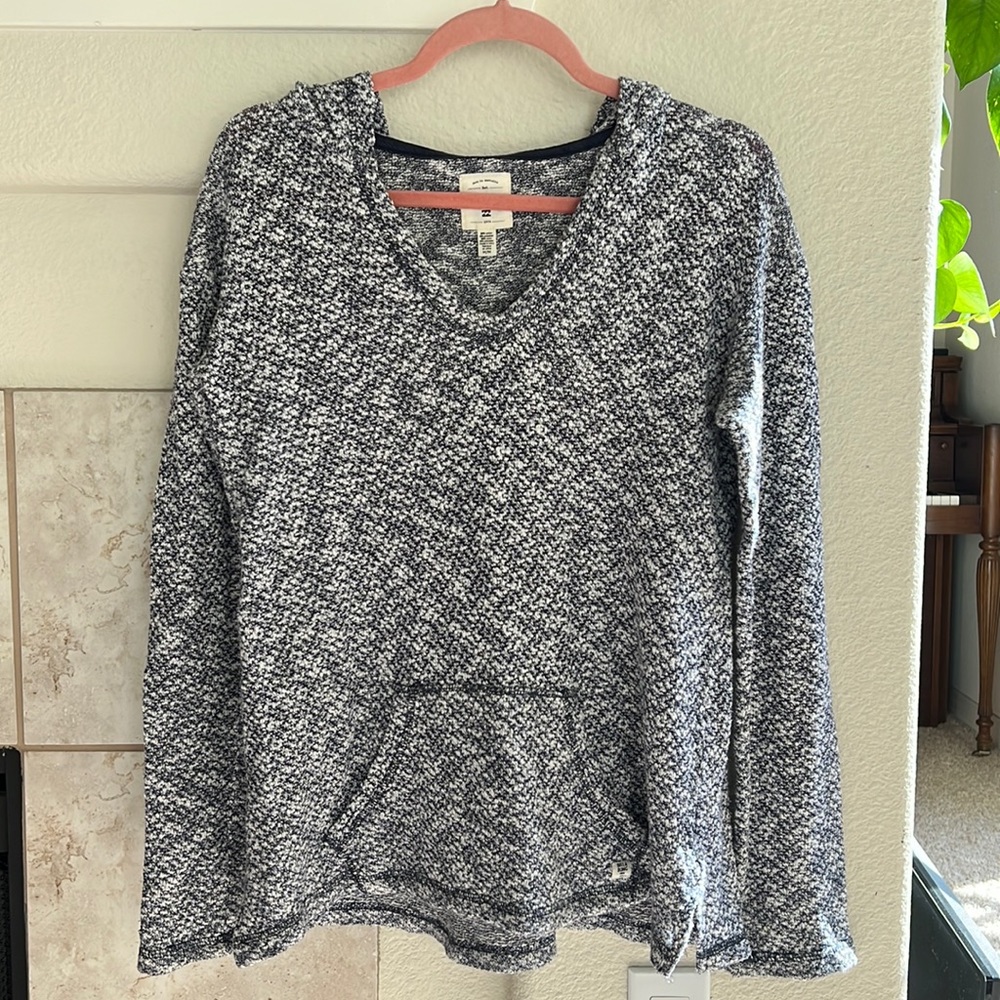 Billabong, Blue and White Textured Sweater, Size M